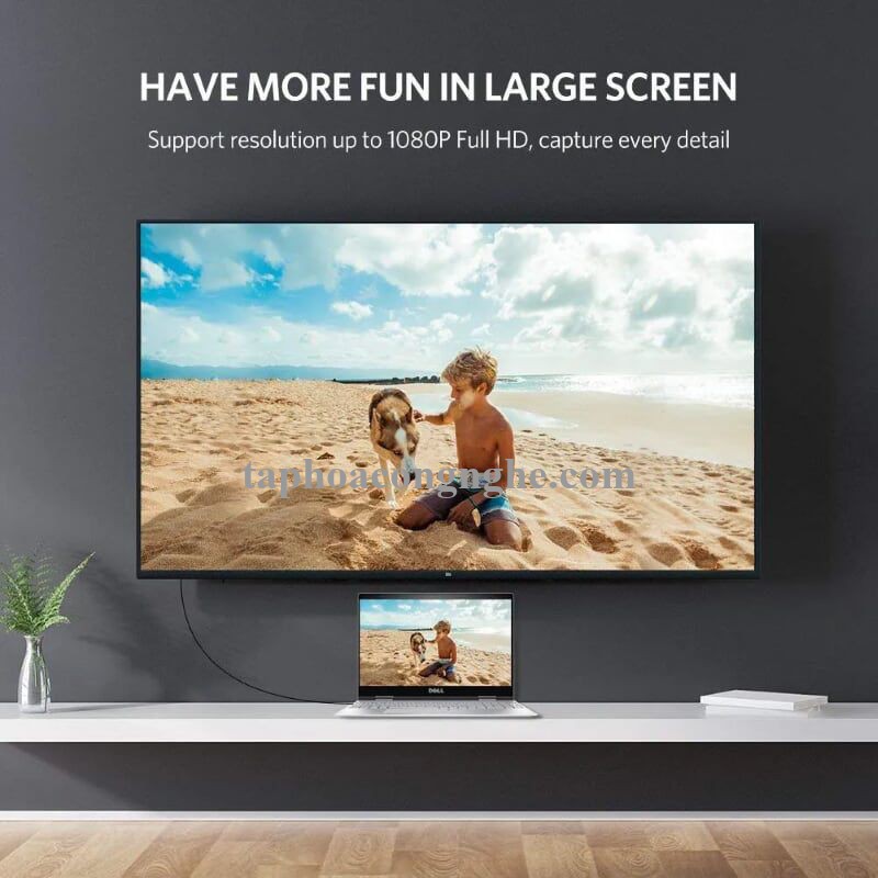 Ugreen 10419 3M màu Trắng Cáp chuyển đổi Mini DP sang HDMI hỗ trợ phân phải 1080P MD101 30010419
